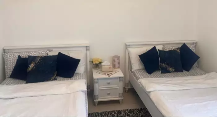 Elegant white twin bed